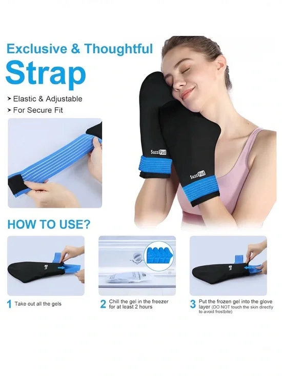 Blue SuzziPad Cold Socks🧦& Hand Ice🧊Pack Cooling Gloves🧤S/M - Picture 5 of 9